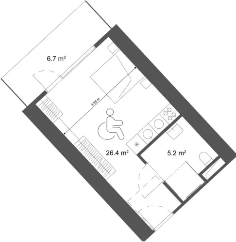 Residencial Off Plan Estudio U / F Apartamentos del Hotel  venta en Batumi #60698 - 1  image 