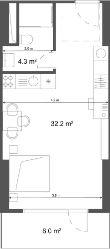 Residencial Off Plan Estudio U / F Apartamentos del Hotel  venta en Batumi #60705 - 1  image 